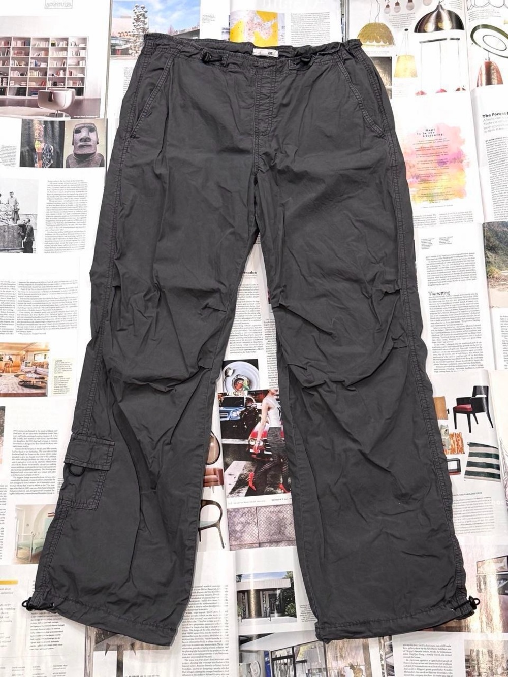 Garage Paxton nylon parachute pant in blackened pearl size XS/S